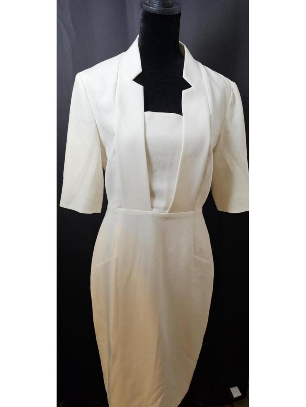 L.K. Bennett London Dress Cream Womens Size 12 Dr. Detroit